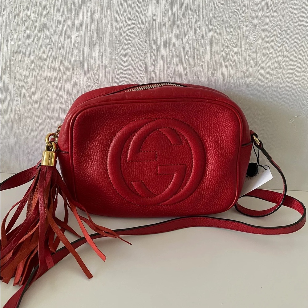 Authentic preowned GUCCI red soho disco